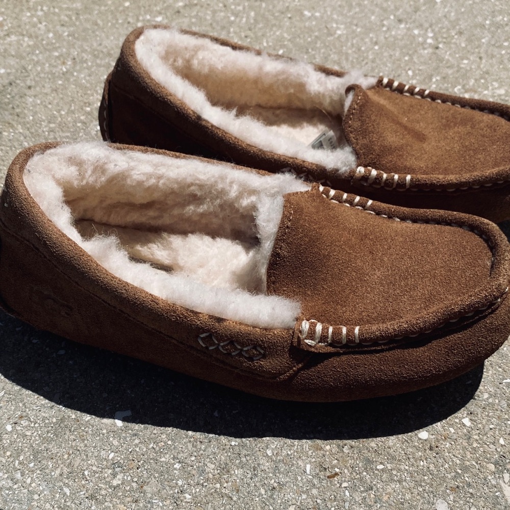 Brown Suede Moccasin Slippers